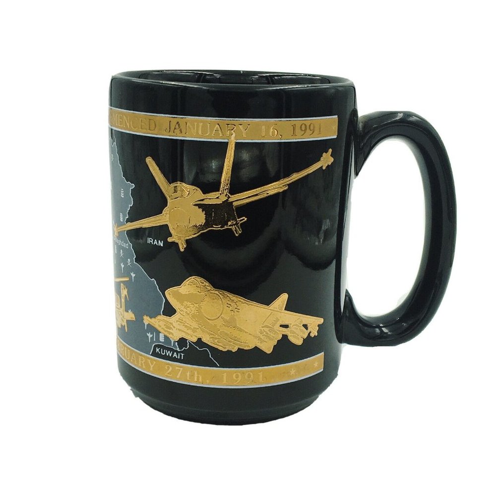 VTG Operation Desert Storm Coffee Cup Mug 22k Gold